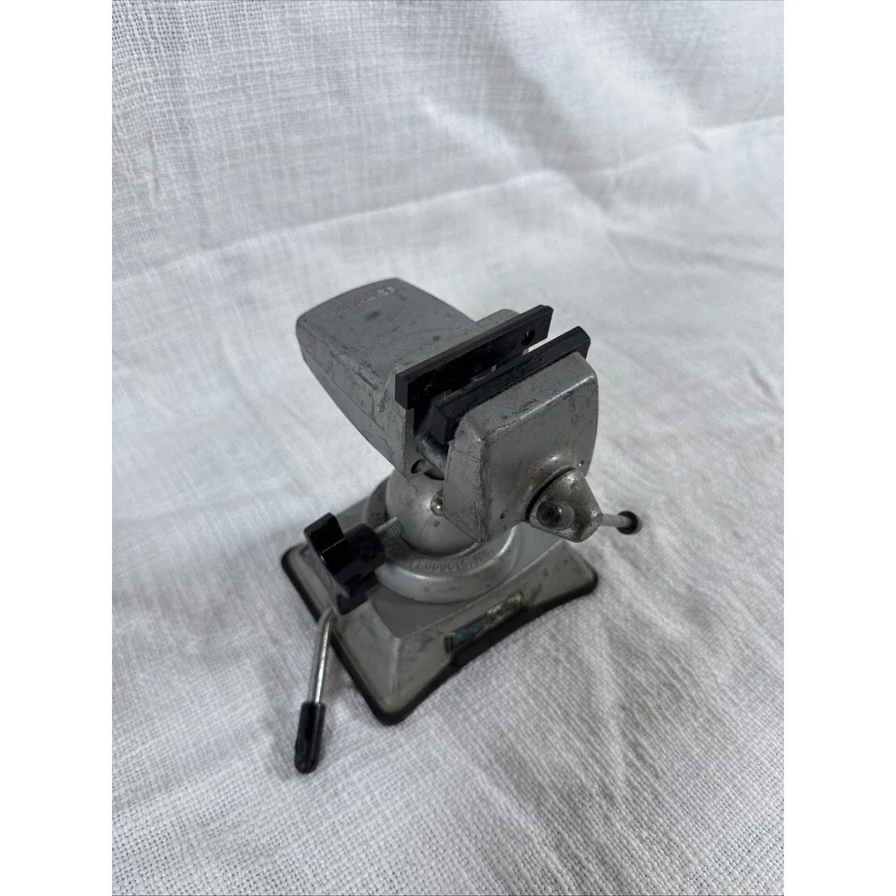 PanaVise Multi-Angle Vacuum Base Bench‎ Vise Silver Vintage Hobby Tool USA